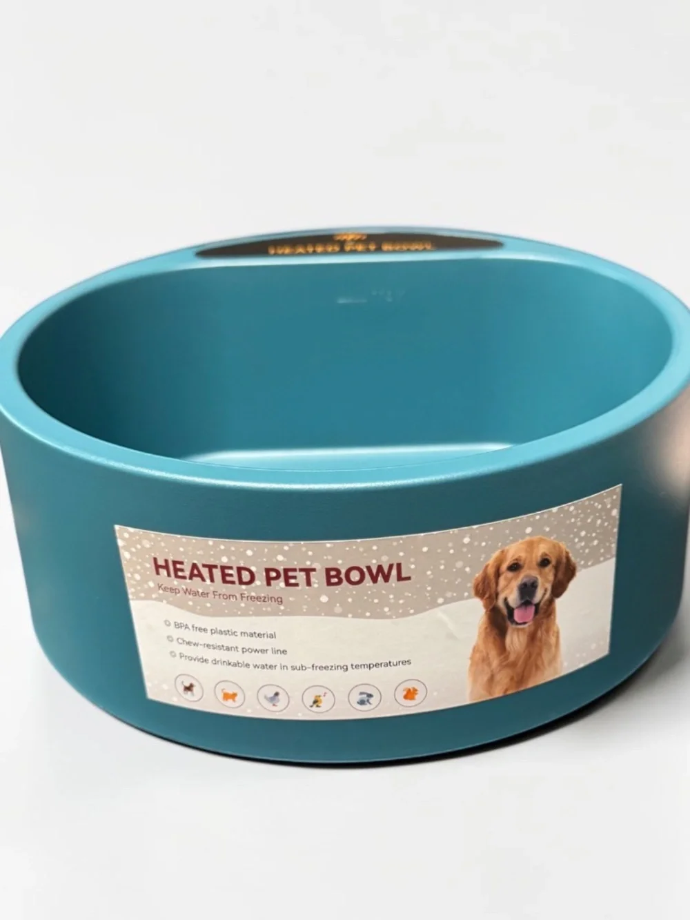 Heated Pet Water Bowl Outdoor Dog Cat Water Dish 74oz New